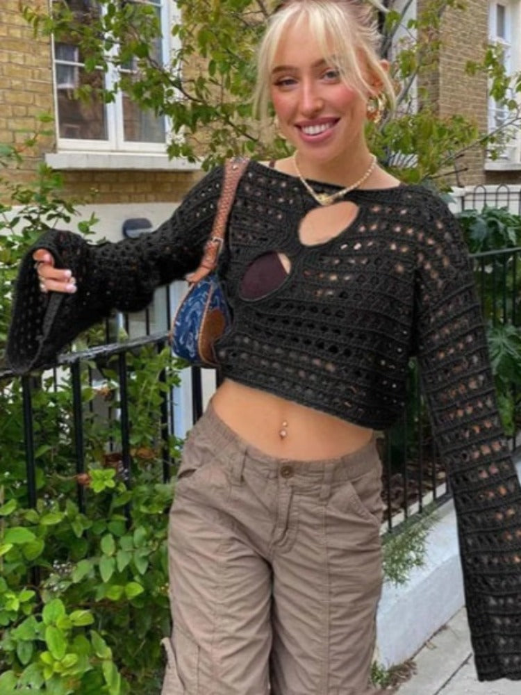 Hollow Out Crochet Crop Top