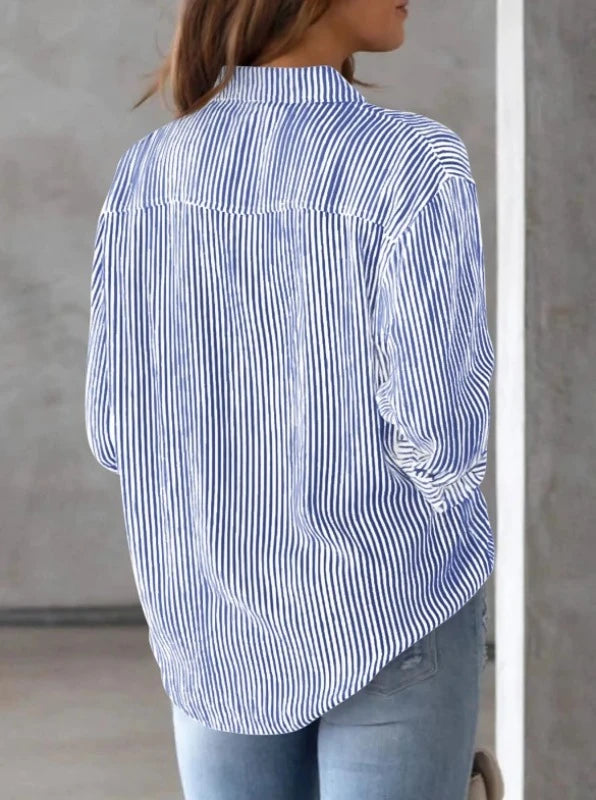 Wardrobe Must-Have: Striped Long Sleeve Shirt For Women