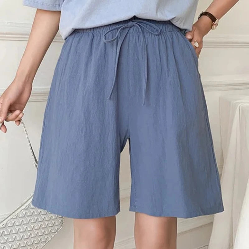 Breezy & Functional: Elastic Waist Cotton Shorts