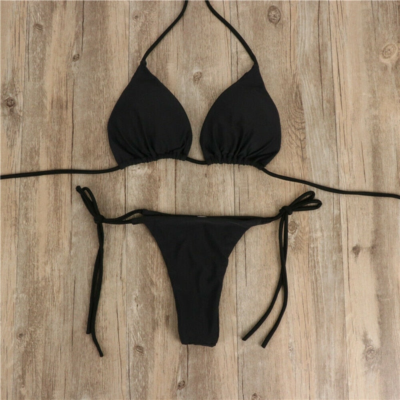 Alluring Triangle Bra & Tie Side Panty Bikini Set