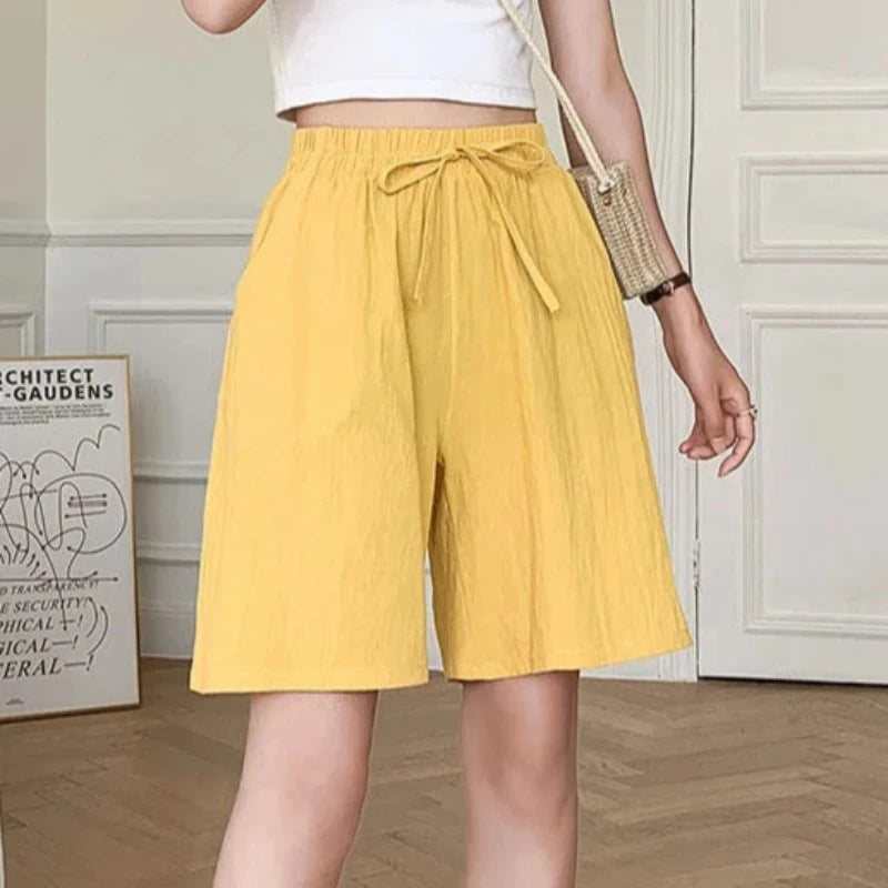 Breezy & Functional: Elastic Waist Cotton Shorts