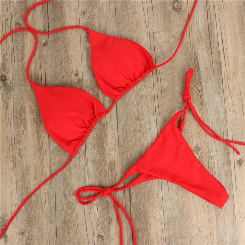 Alluring Triangle Bra & Tie Side Panty Bikini Set