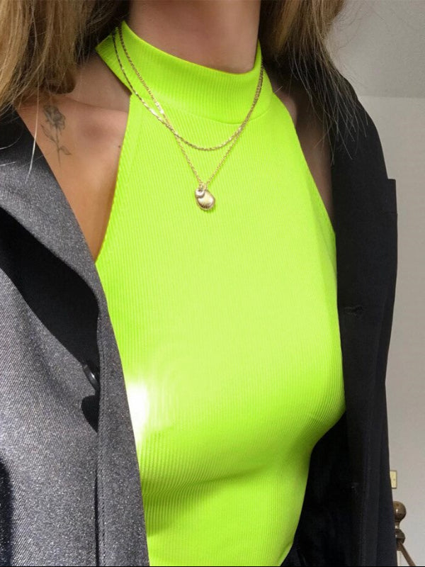 High Slit Bodysuit: Solid Color, Comfortable Design