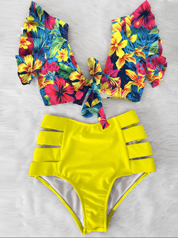 High Waist Ruffle Bikini Set