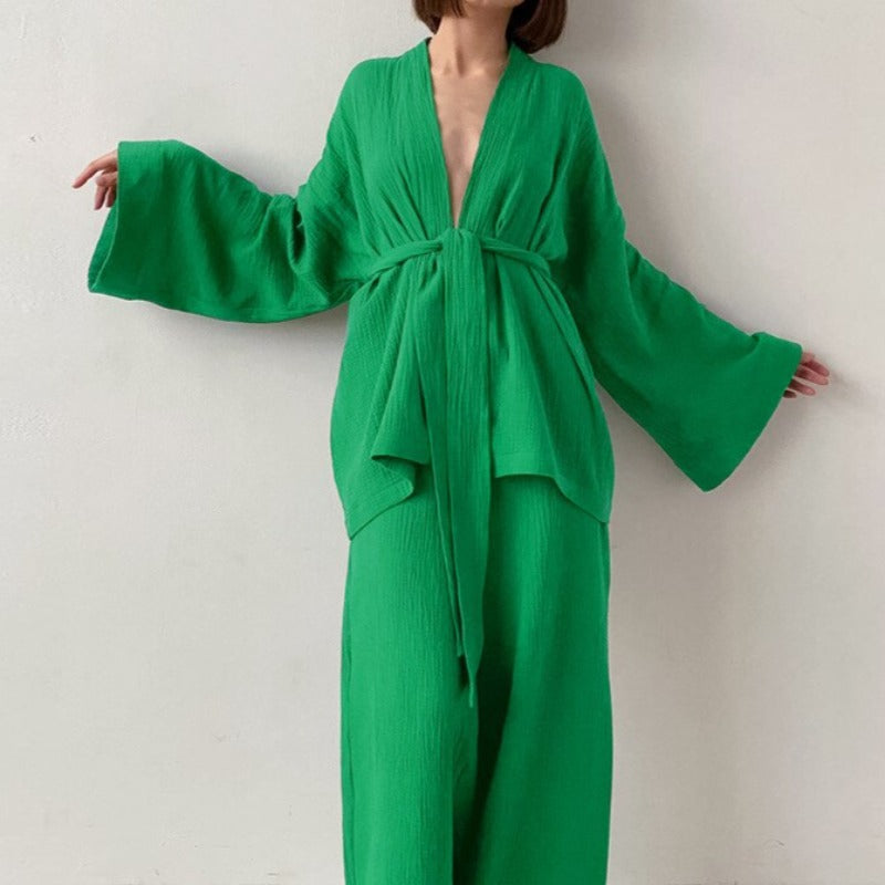 Awaken Your Inner Goddess: Luxurious 100% Cotton Kimono Pjs