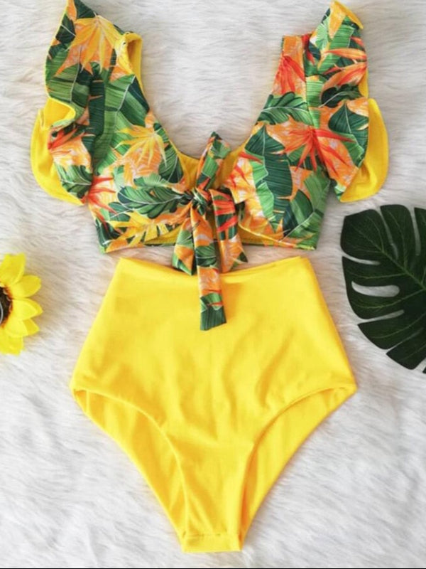 High Waist Ruffle Bikini Set