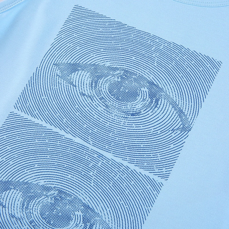 Abstract Eyes Printed Sleeveless Tank Top