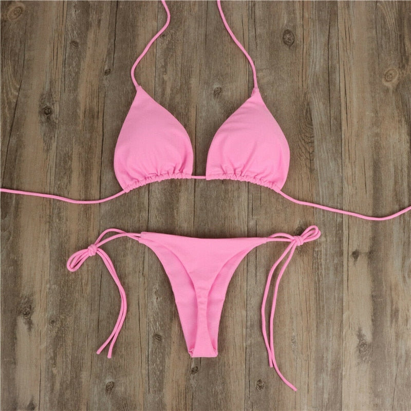Alluring Triangle Bra & Tie Side Panty Bikini Set