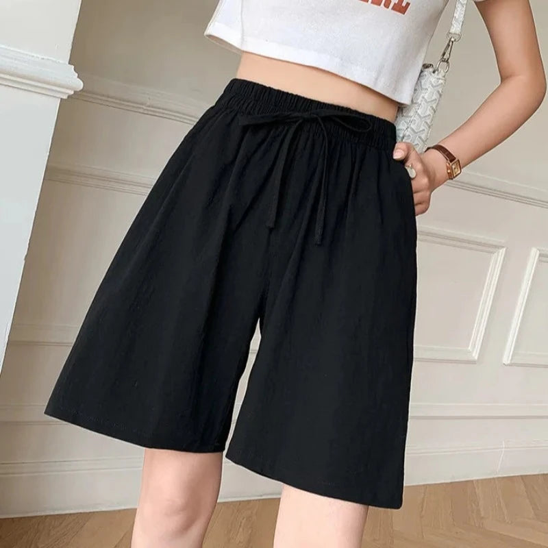 Breezy & Functional: Elastic Waist Cotton Shorts