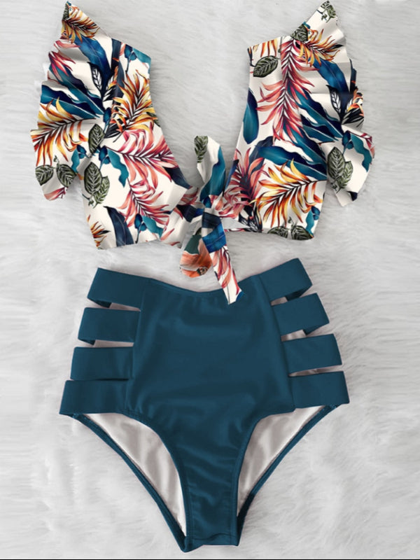 High Waist Ruffle Bikini Set