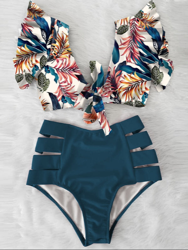 High Waist Ruffle Bikini Set