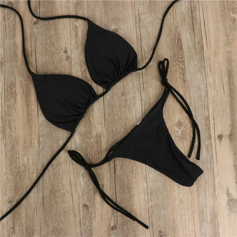 Alluring Triangle Bra & Tie Side Panty Bikini Set