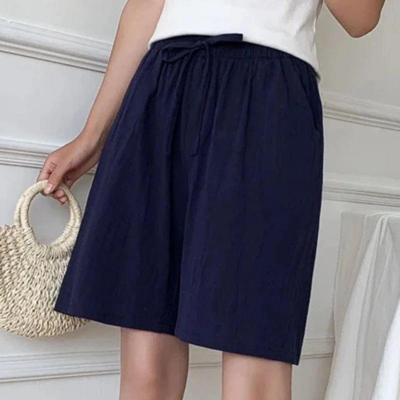 Breezy & Functional: Elastic Waist Cotton Shorts