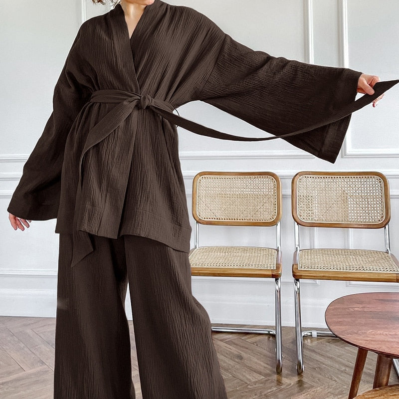 Awaken Your Inner Goddess: Luxurious 100% Cotton Kimono Pjs
