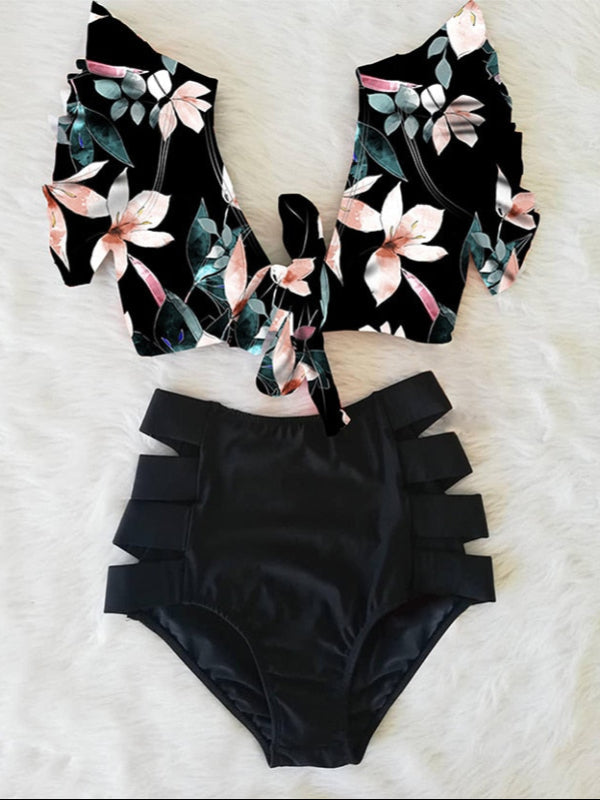 High Waist Ruffle Bikini Set