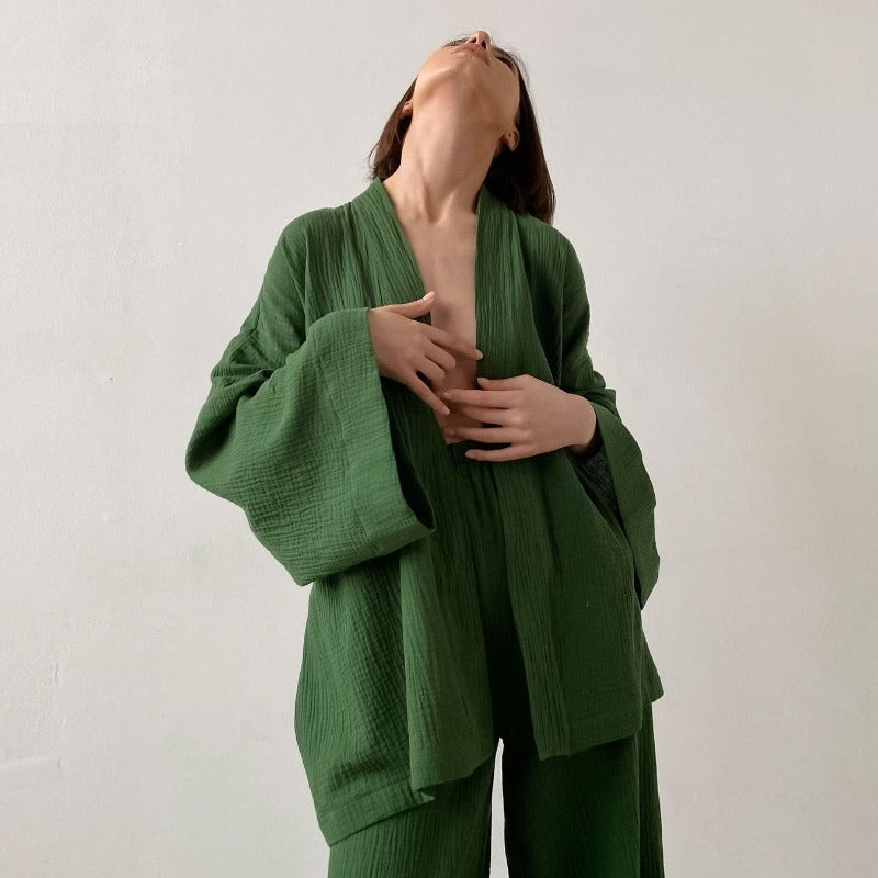 Awaken Your Inner Goddess: Luxurious 100% Cotton Kimono Pjs
