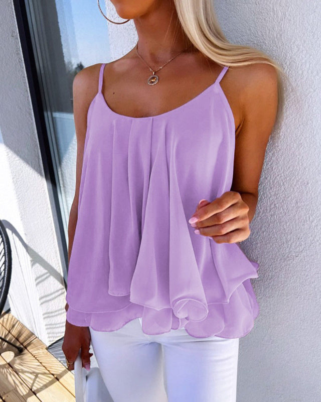 Women's Loose Chiffon Top: Comfortable Layering Essential