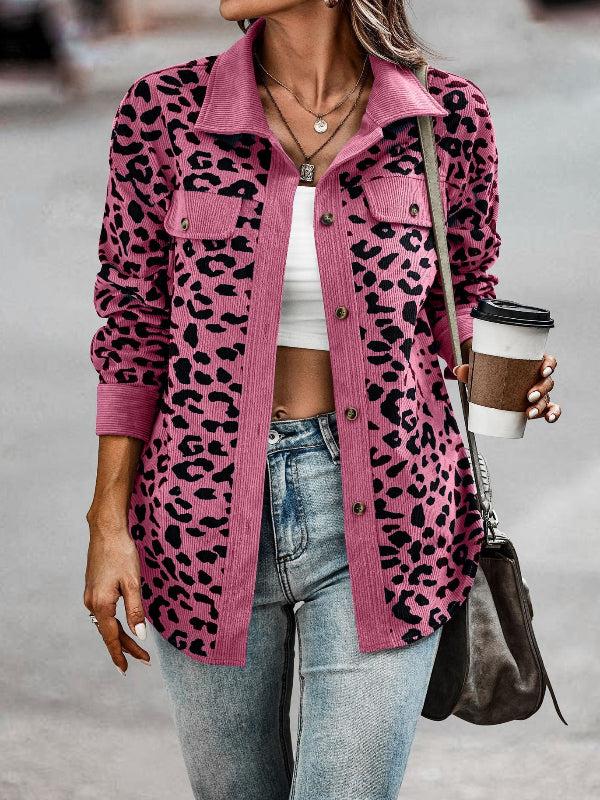 Wildly Chic: Leopard Corduroy Overshirt For Her