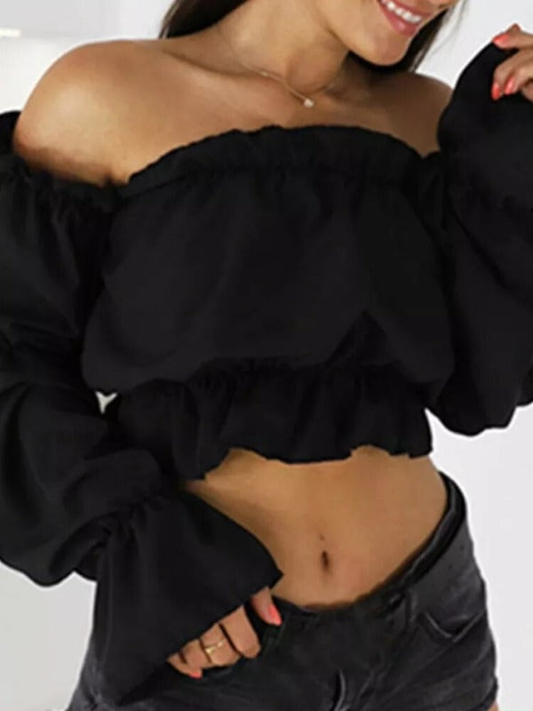 Summer Sweetness: Off-Shoulder Playful Crop Top
