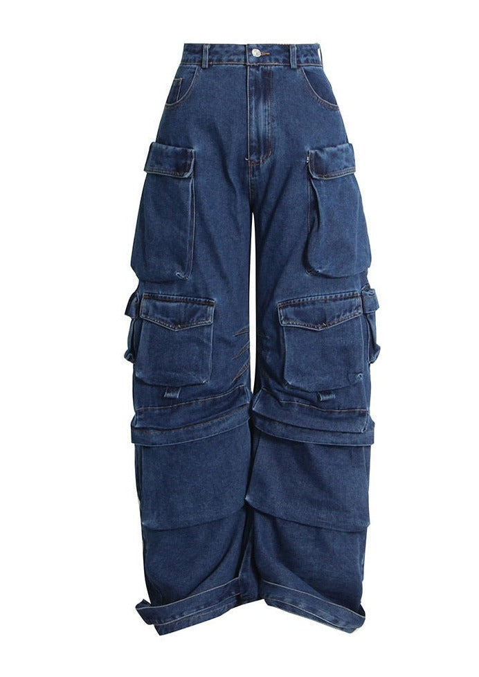 Pocket Symphony: Cargo Jeans In Patchwork Harmony