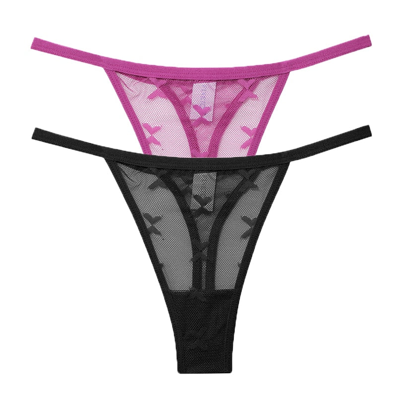 2 PCS Elegant Transparent Thong: Seamless, Breathable & Comfortable