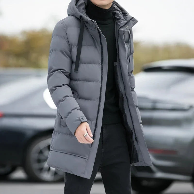 Winter-Ready Elegance: Men's Detachable Hood Down Coat