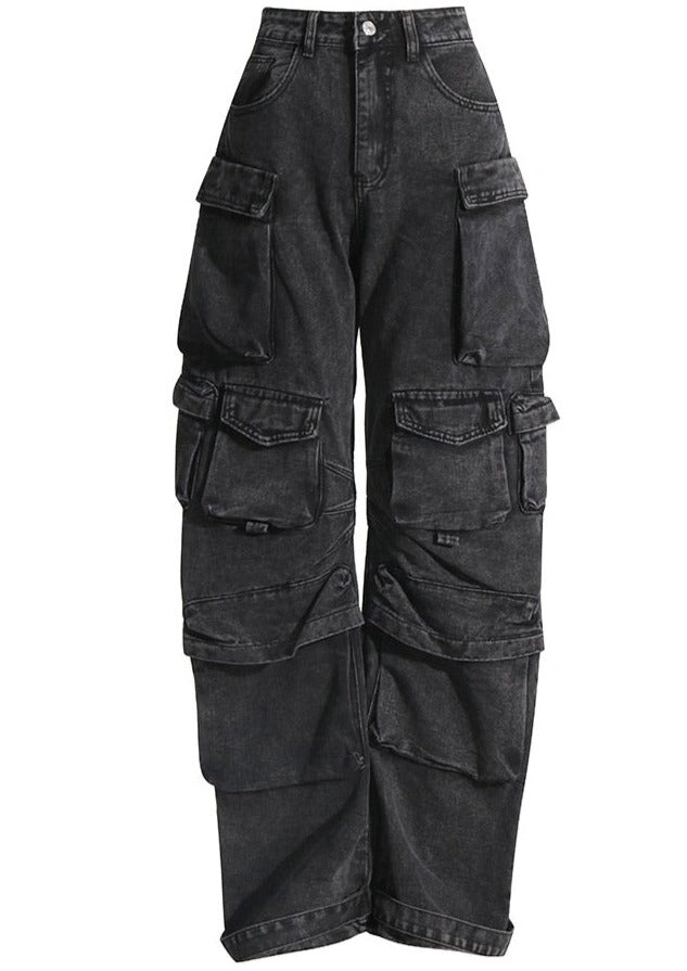 Pocket Symphony: Cargo Jeans In Patchwork Harmony