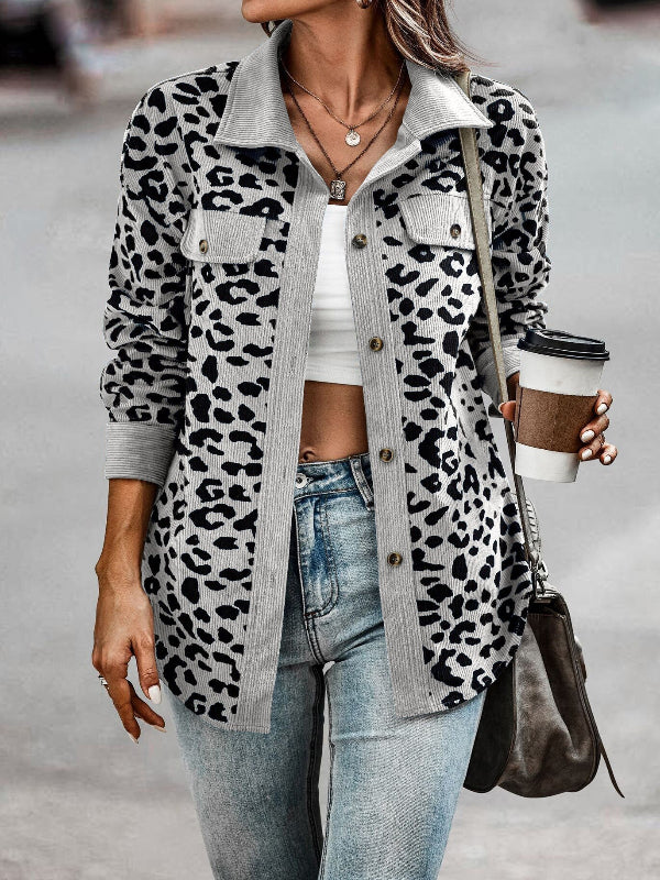 Wildly Chic: Leopard Corduroy Overshirt For Her