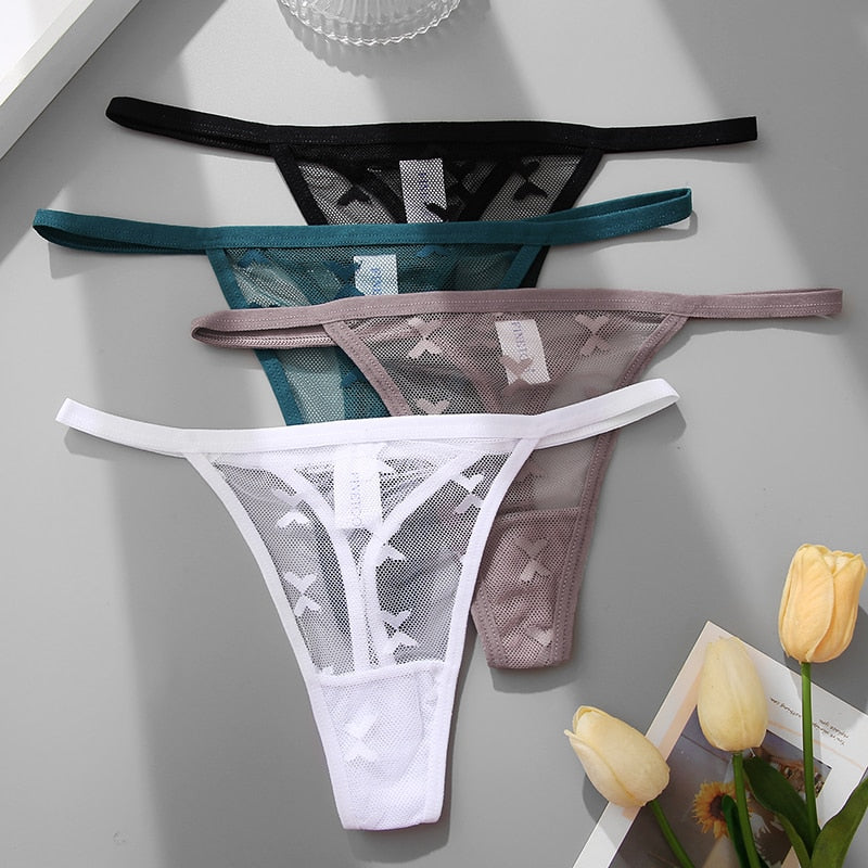 2 PCS Elegant Transparent Thong: Seamless, Breathable & Comfortable