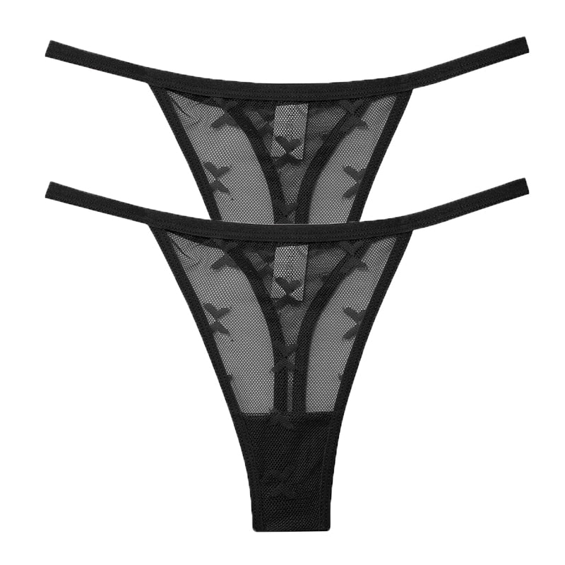 2 PCS Elegant Transparent Thong: Seamless, Breathable & Comfortable