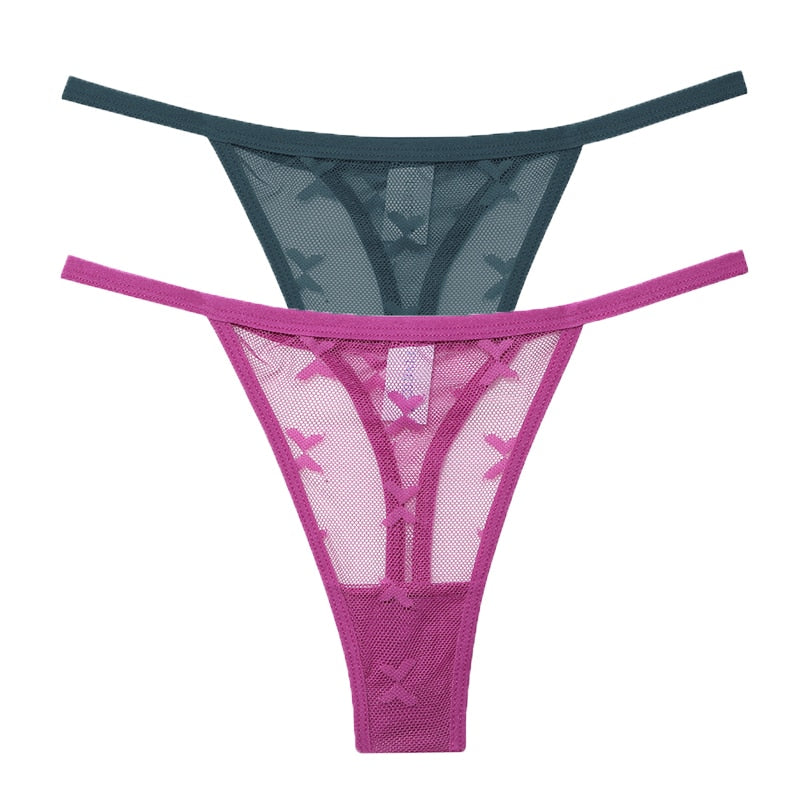 2 PCS Elegant Transparent Thong: Seamless, Breathable & Comfortable