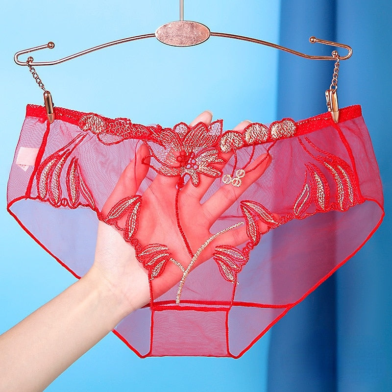 Transparent Floral Sheer Panties