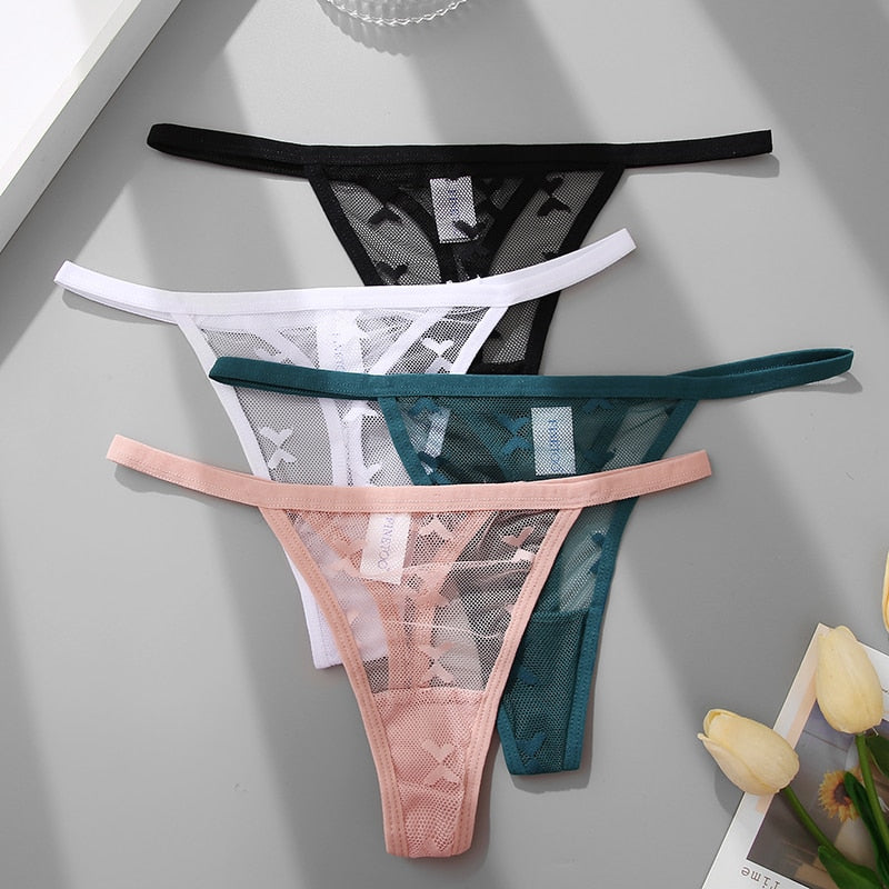 2 PCS Elegant Transparent Thong: Seamless, Breathable & Comfortable