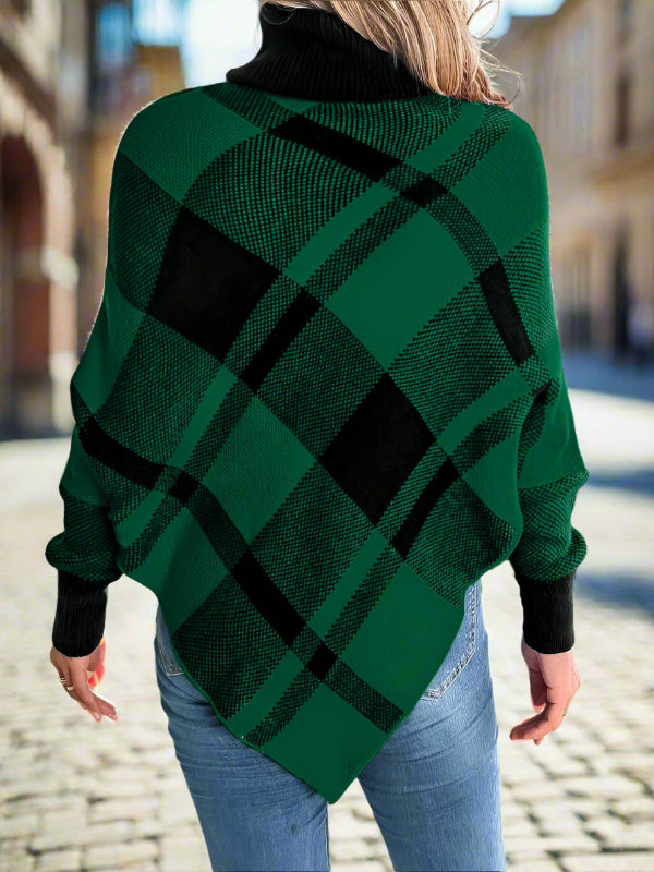 Modern Comfort "Plaid Edition": Women's Batwing Sleeve Sweater