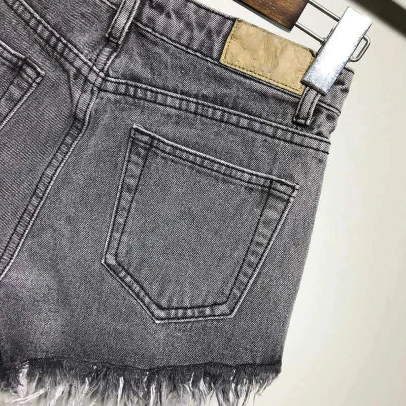 Breezy & Bold: A-Line Ripped Denim Shorts