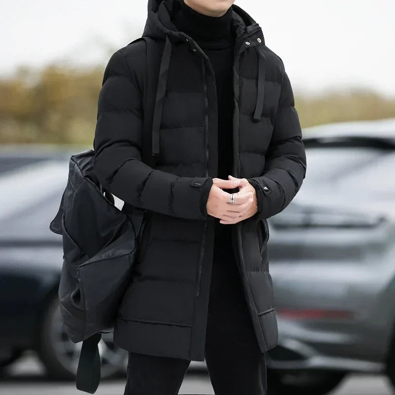 Winter-Ready Elegance: Men's Detachable Hood Down Coat
