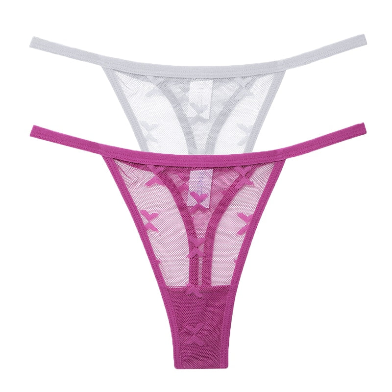 2 PCS Elegant Transparent Thong: Seamless, Breathable & Comfortable