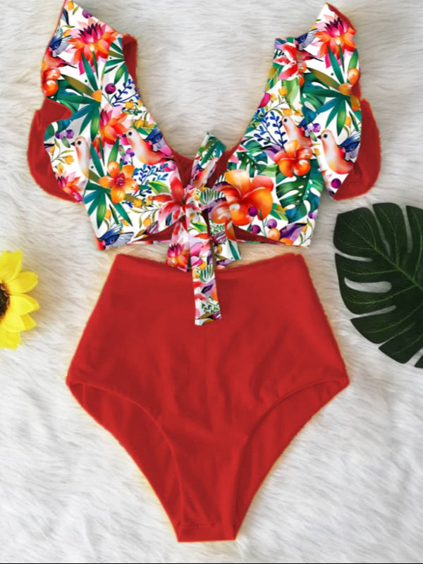 High Waist Ruffle Bikini Set