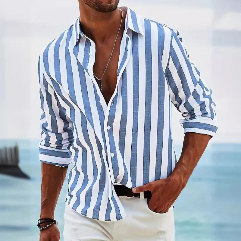 Breathable Stripe Shirt For Men: Easygoing Style