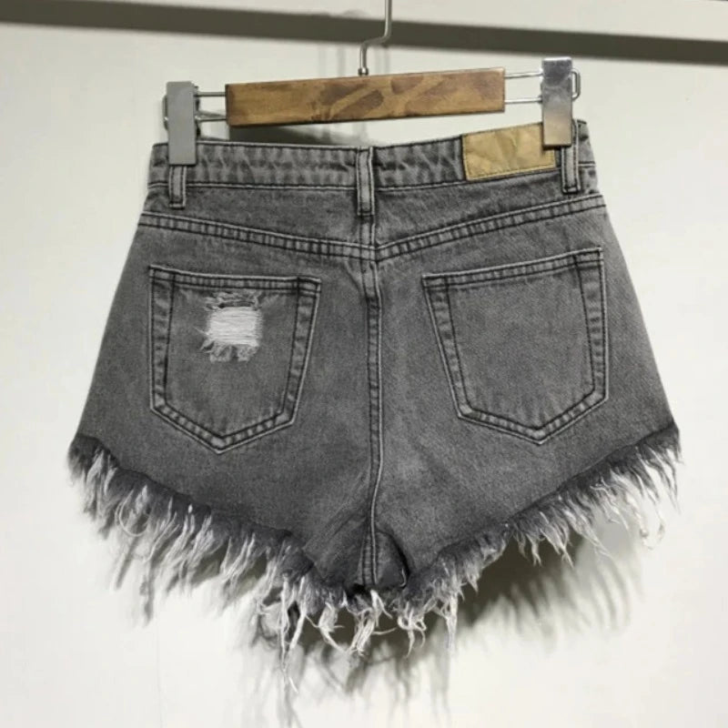 Breezy & Bold: A-Line Ripped Denim Shorts