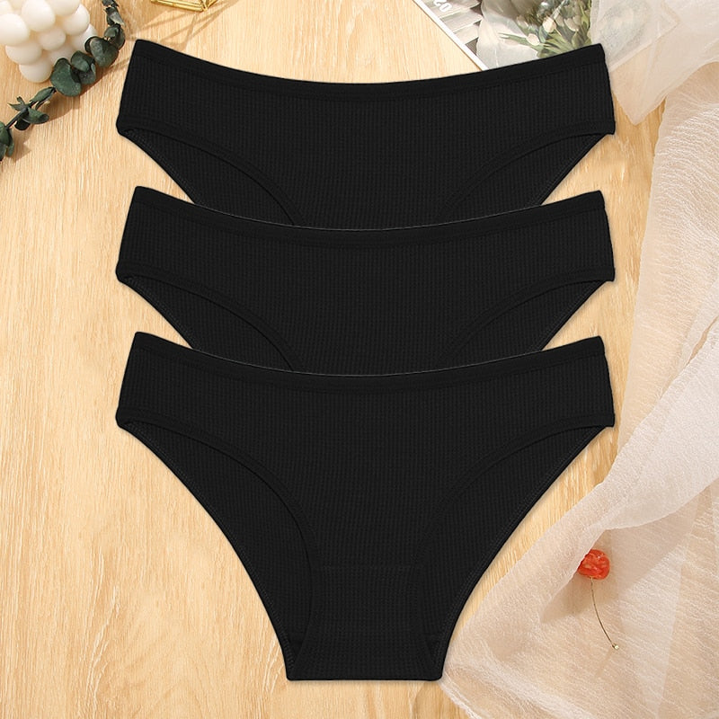 Pack Of 3 Waffle Cotton Women's Briefs