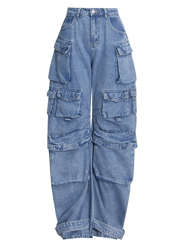 Pocket Symphony: Cargo Jeans In Patchwork Harmony