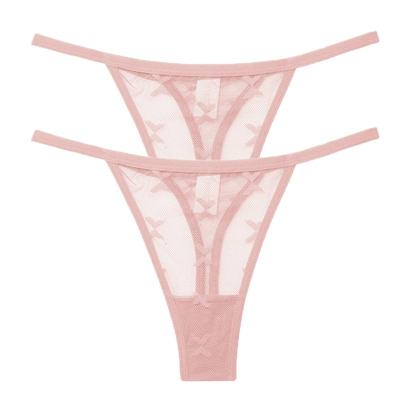 2 PCS Elegant Transparent Thong: Seamless, Breathable & Comfortable