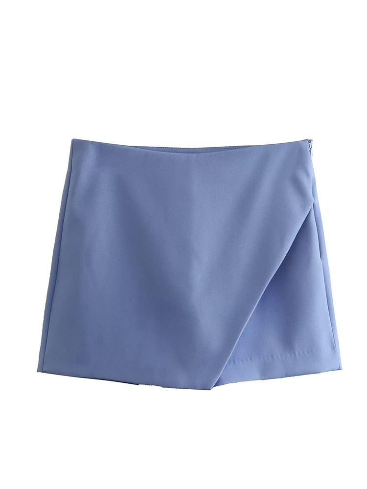 Versatile & Stylish SKORT: High Waist, Back Pockets & Side Zipper