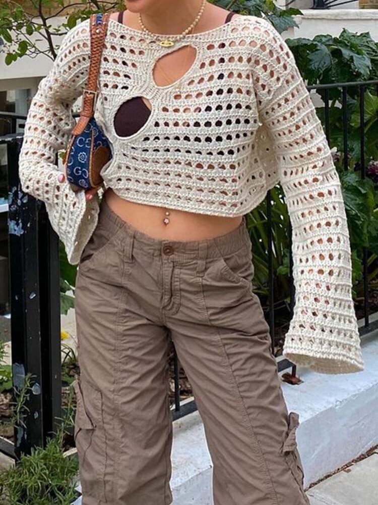Hollow Out Crochet Crop Top