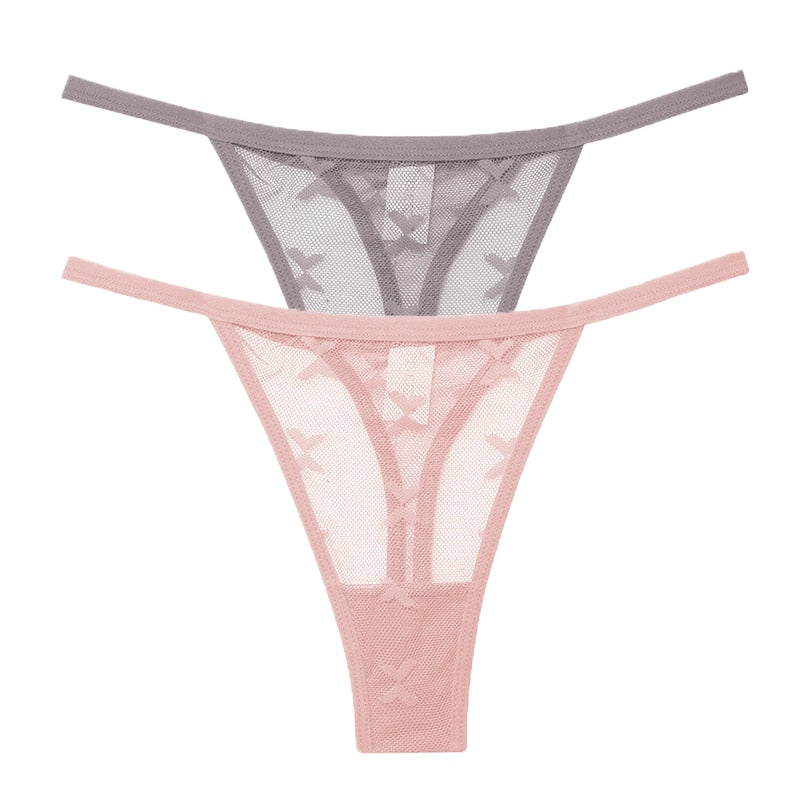 2 PCS Elegant Transparent Thong: Seamless, Breathable & Comfortable