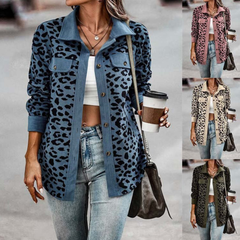 Wildly Chic: Leopard Corduroy Overshirt For Her