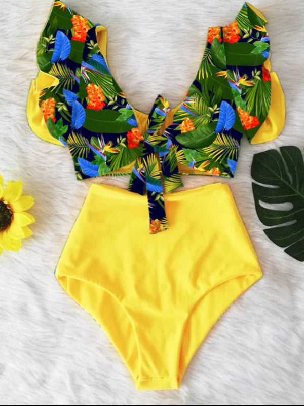 High Waist Ruffle Bikini Set