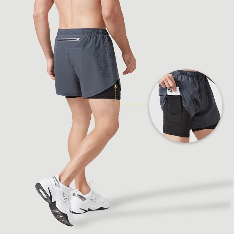 Workout Warrior: Men's Quick-Dry 2-Layer Shorts
