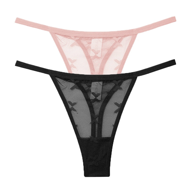 2 PCS Elegant Transparent Thong: Seamless, Breathable & Comfortable